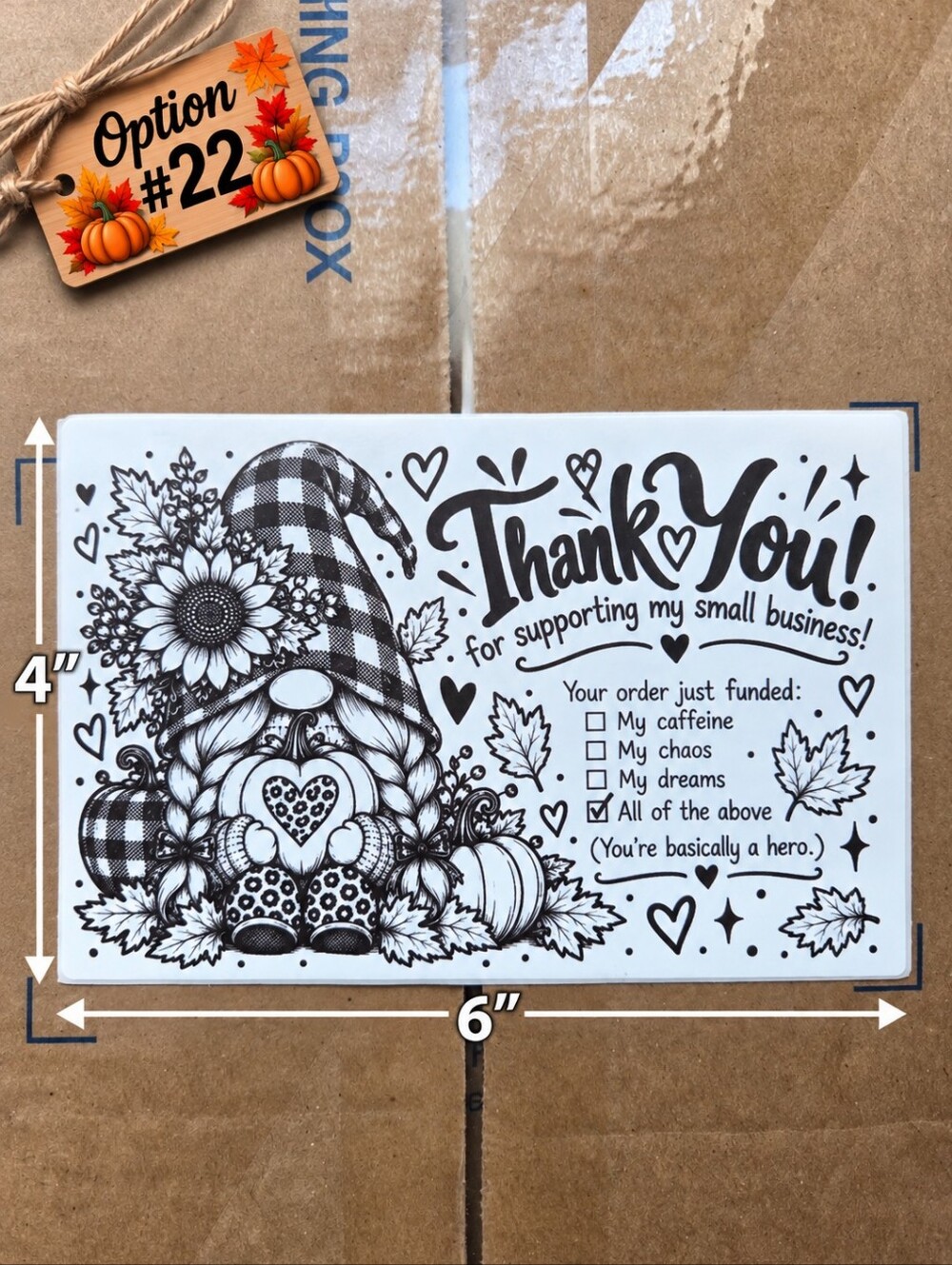Large 4x6" Thermal Shipping Stickers - Design #22